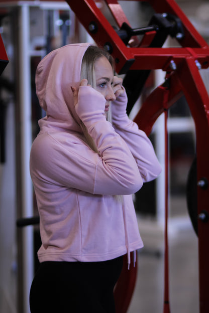 Girls Cropped Hoodie Schwarz - I believe in fitness